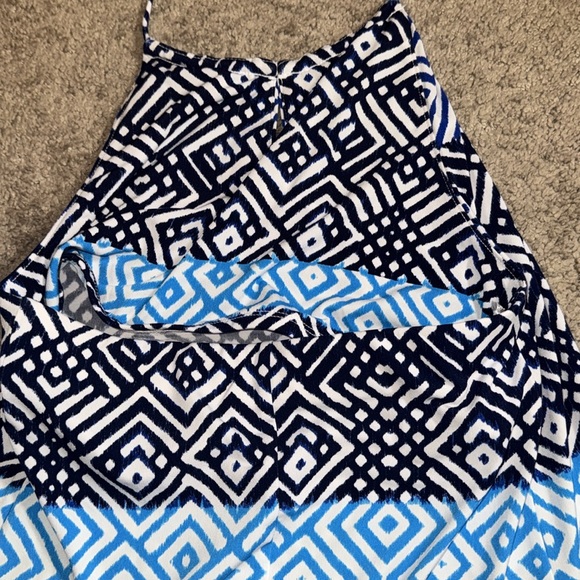 Tommy Bahama Mayan Maze Halter Dress XS blue resort wear women’s beach pool - Picture 6 of 8